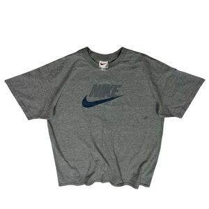 Vintage Nike Center Swoosh Shirt Mens Large Grey Sportswear 90s White Tag USA